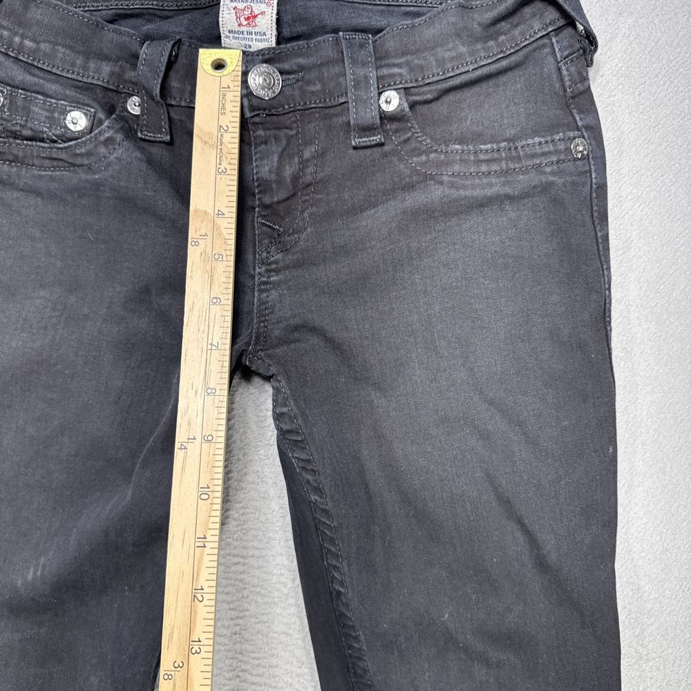 True Religion Jeans Casey Womens 29x29 Black Low Skinny Stretch Dark Wash Denim - Picture 4 of 12